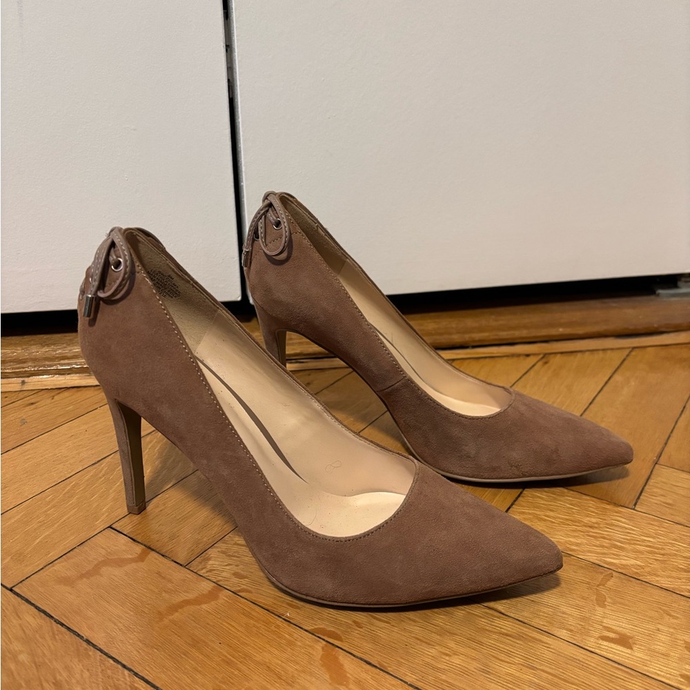 Elegant Nude Suede Women's Pumps
